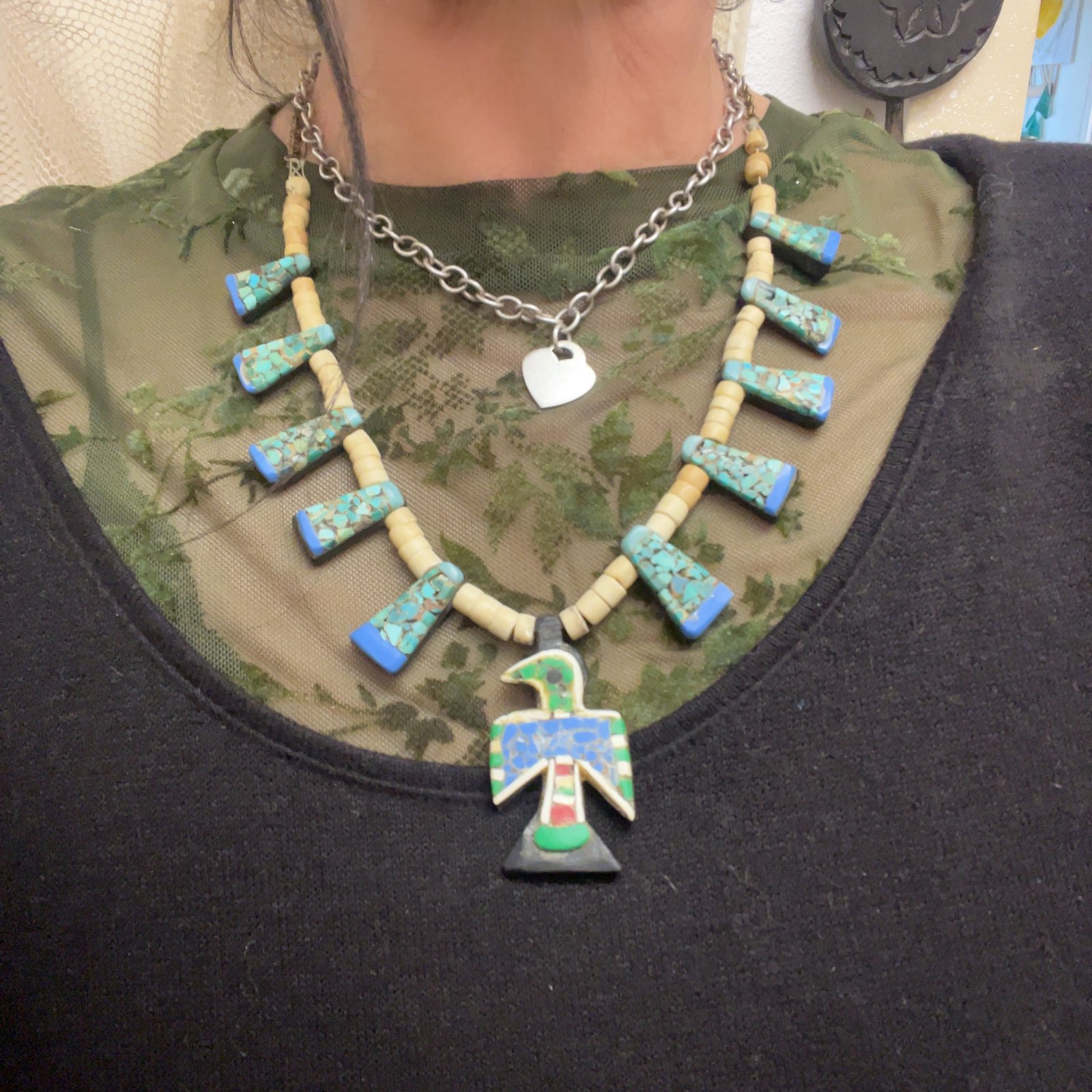 Southwestern Inlaid Thunderbird Necklace